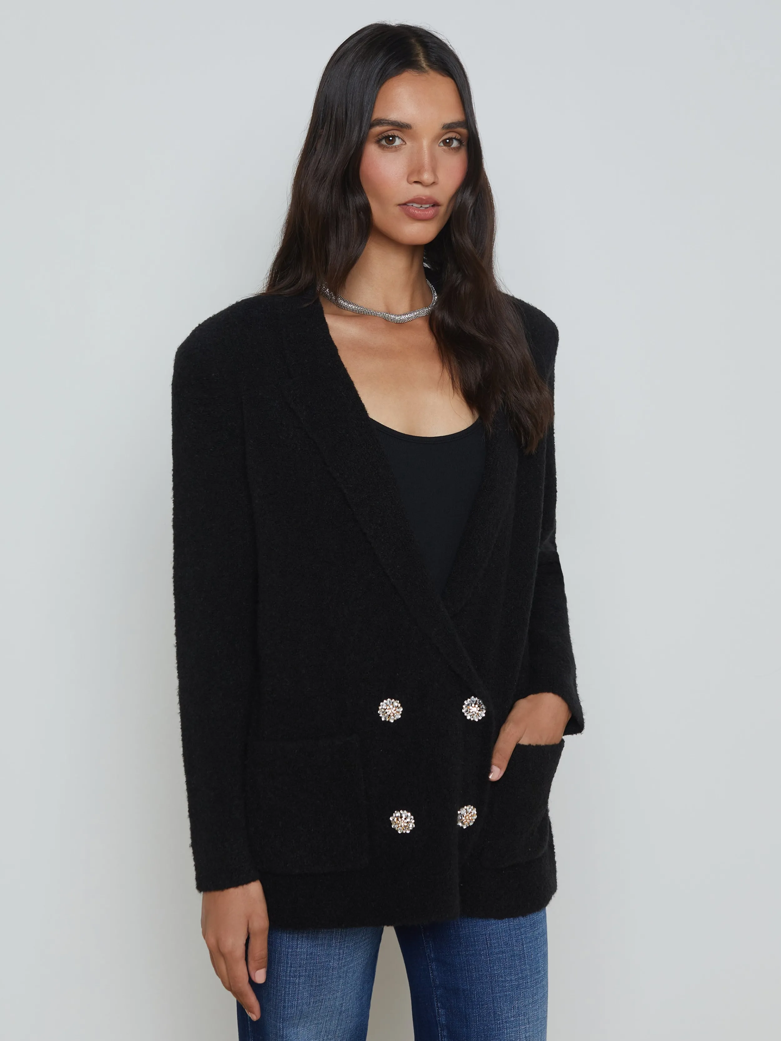 L'AGENCE BLAZER EN TRICOT BOYFRIEND EILEEN- Maille | Blazers Et Vestes