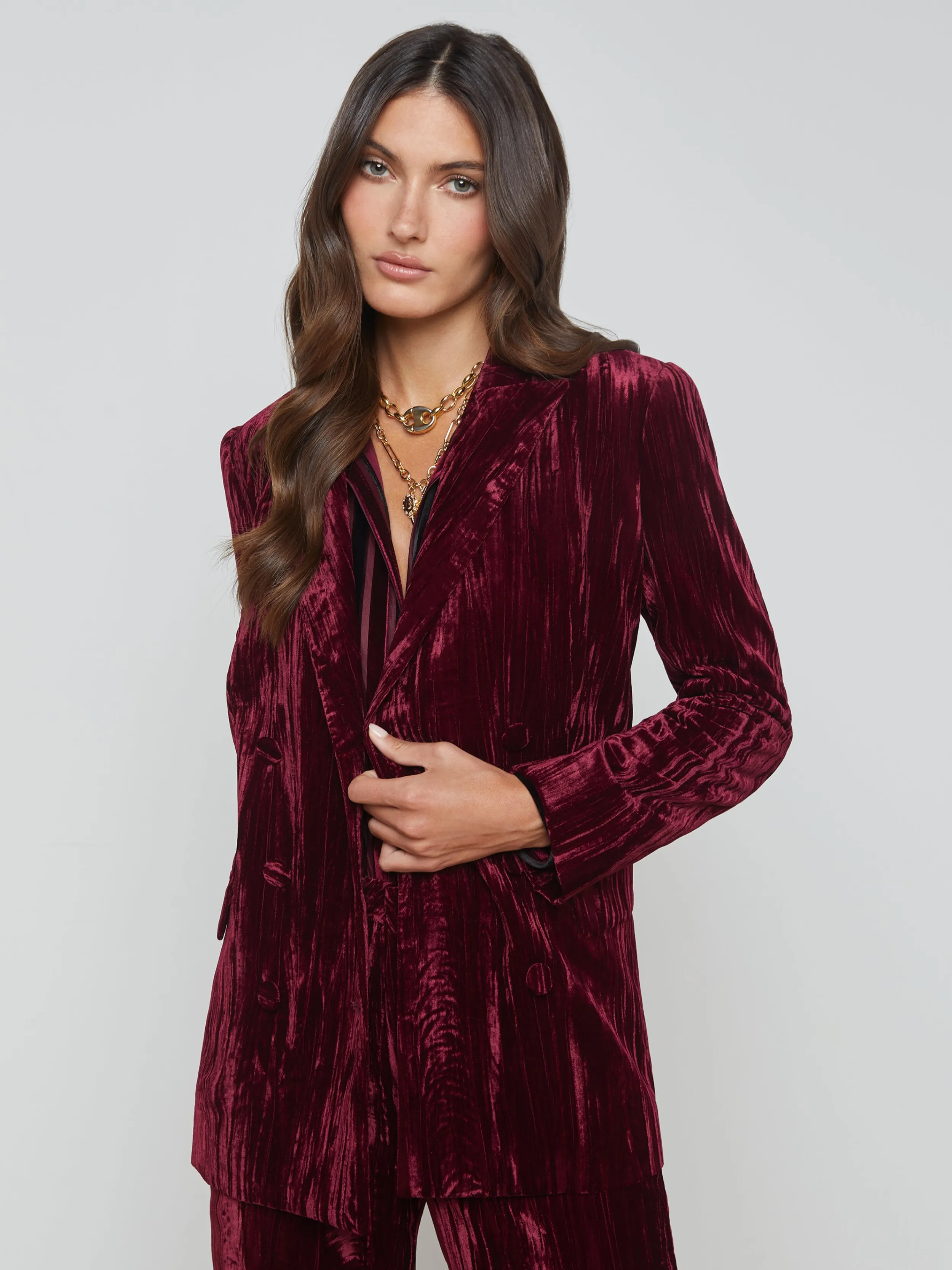 L'AGENCE BLAZER EN VELOURS AIMEE- Ensembles Assortis | Blazers Et Vestes