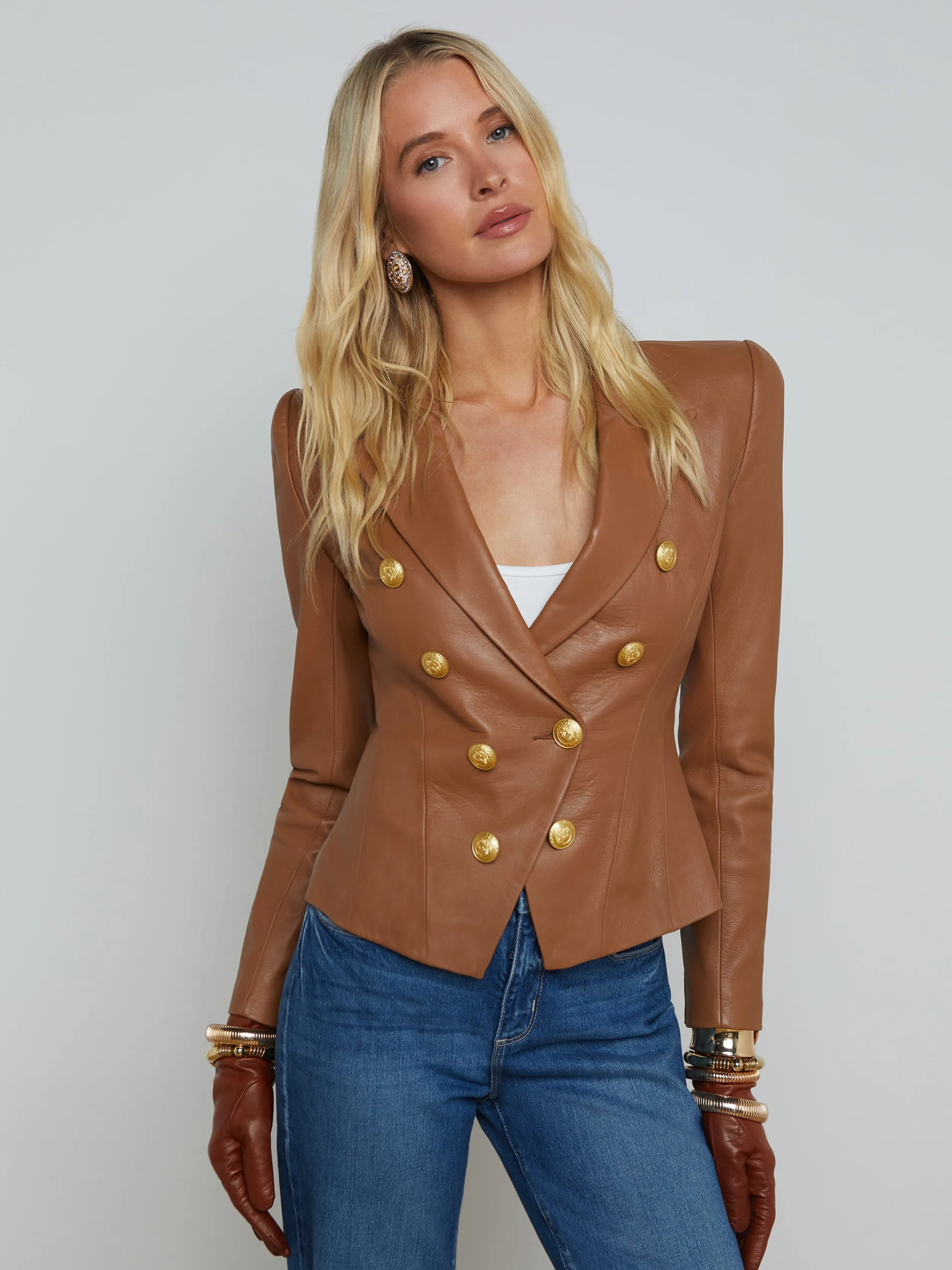 L'AGENCE BLAZER FUSELÉ EN CUIR BETHANY- Blazers Et Vestes