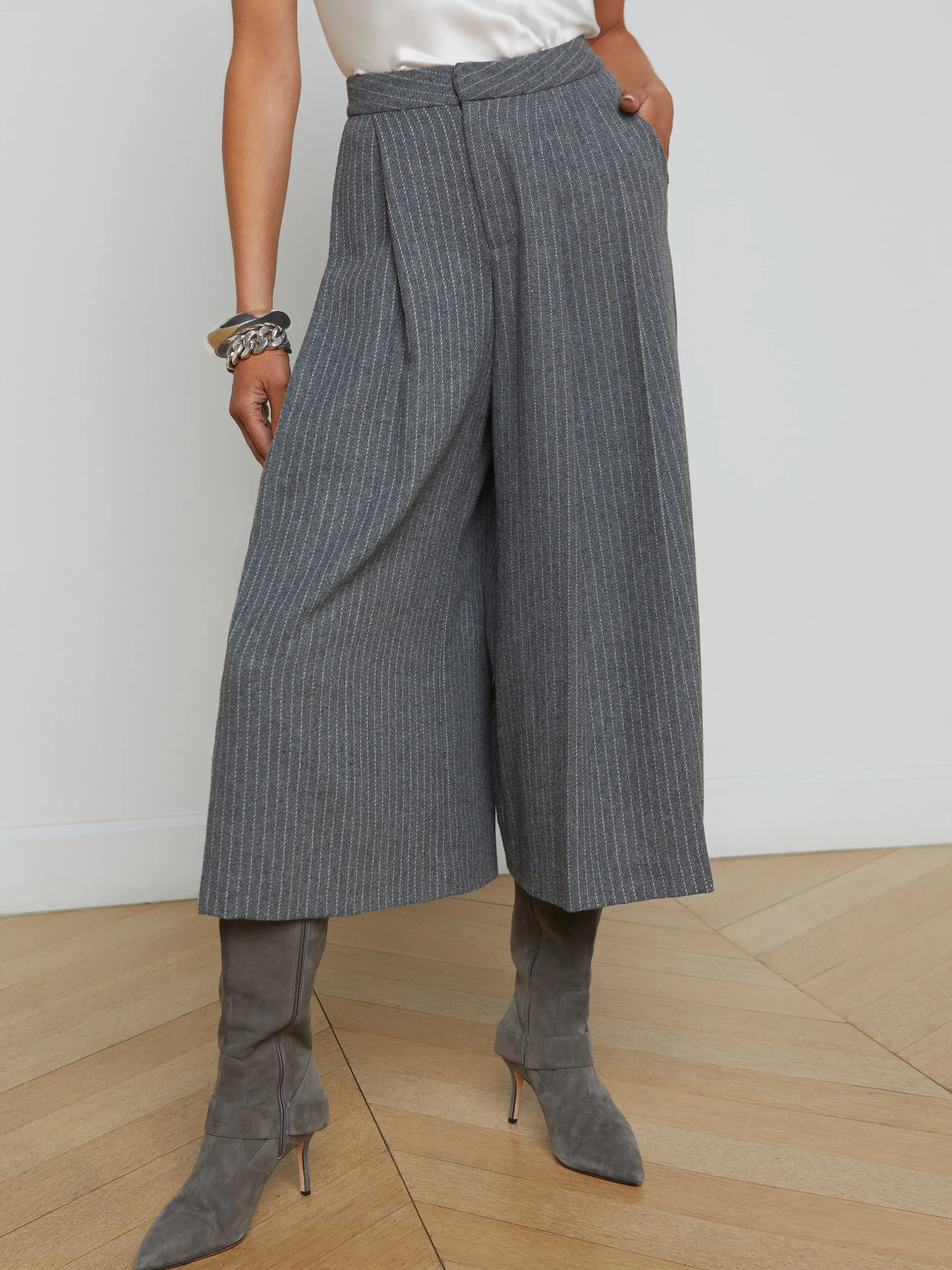 L'AGENCE CULOTTE À FINES RAYURES MAHALIA- Ensembles Assortis | Pantalons