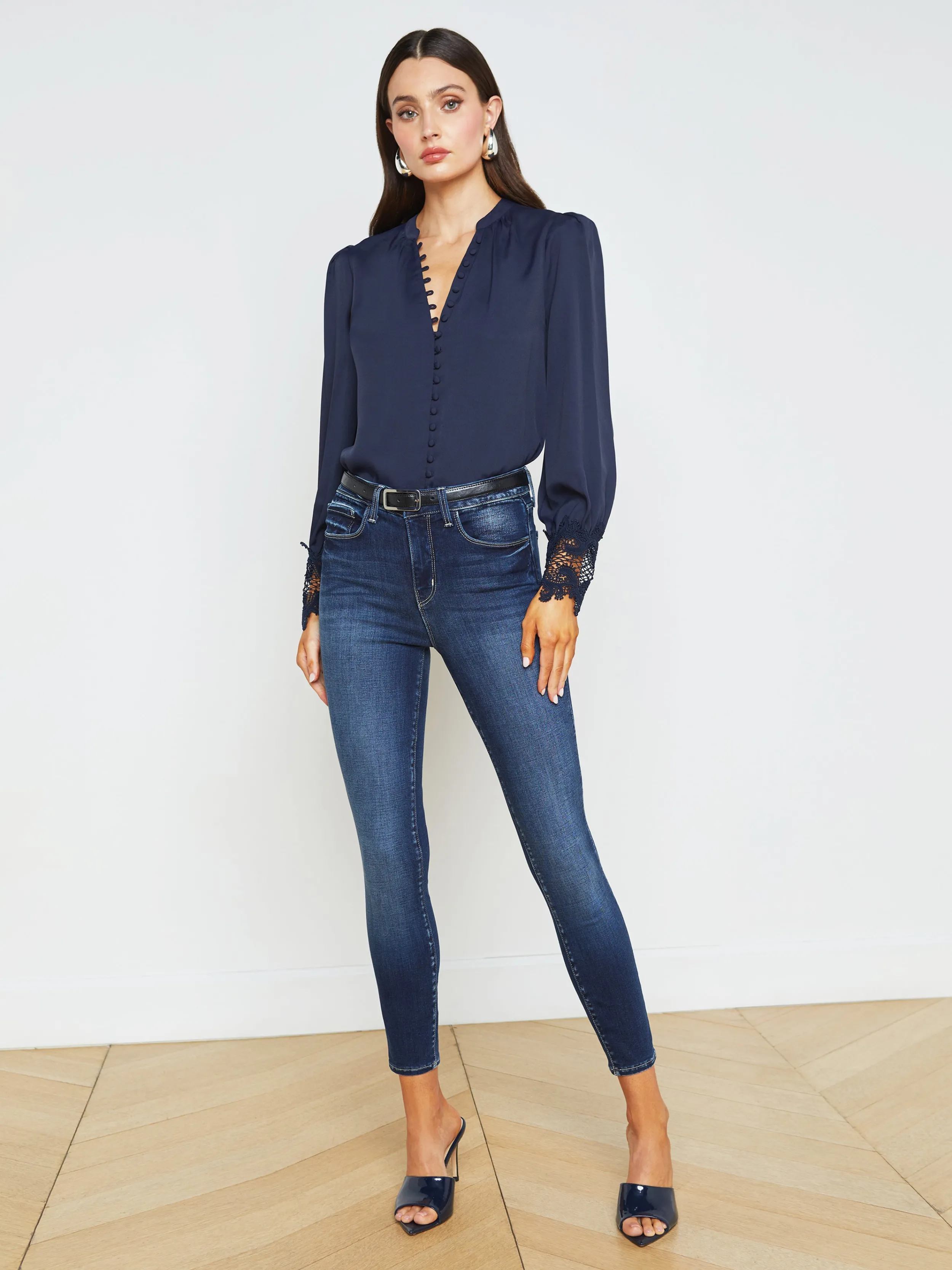 L'AGENCE JEAN SKINNY MARGOT- Denim Vieilli