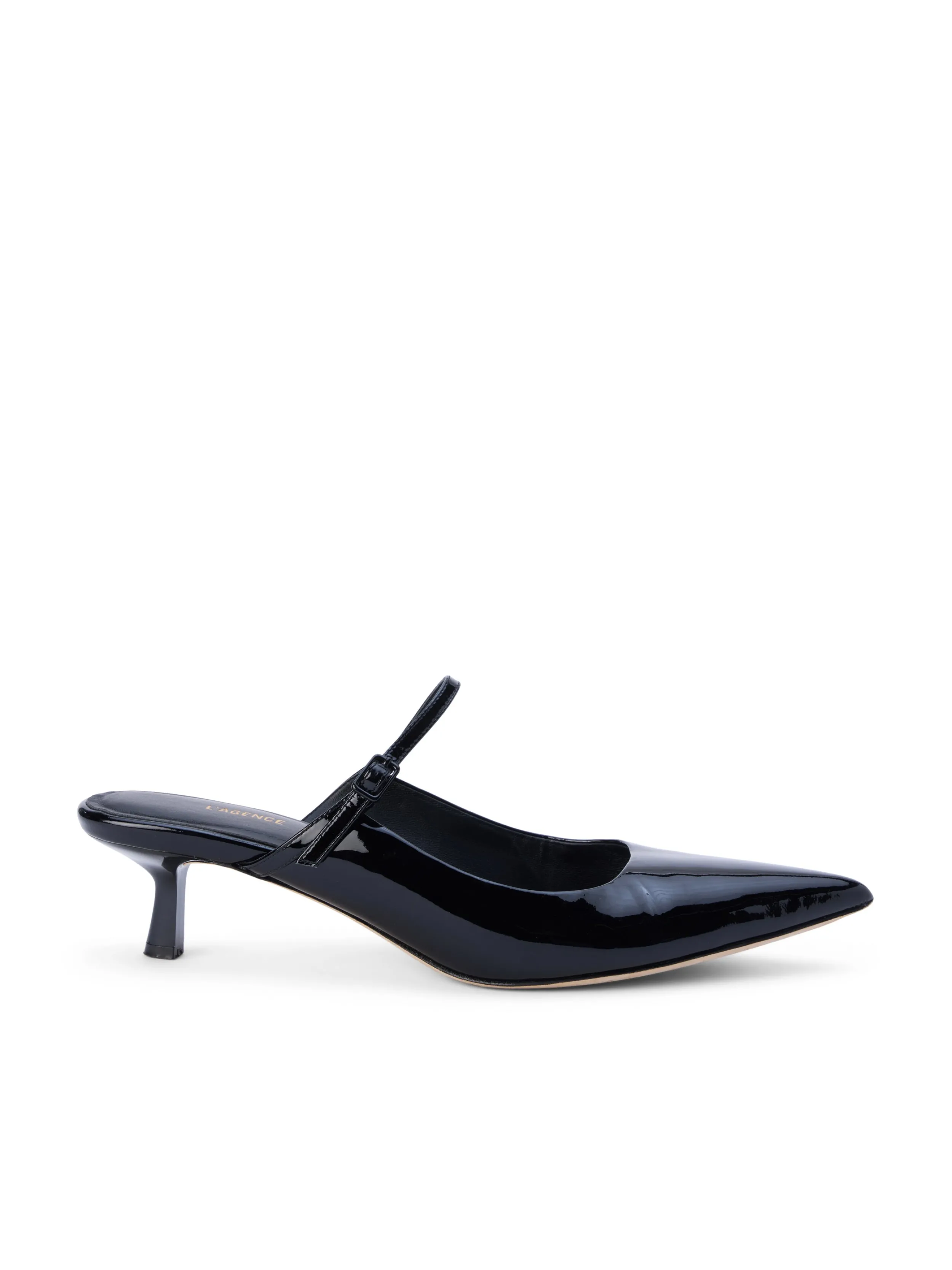 L'AGENCE MULE EN CUIR VERNI EDITH- Talons