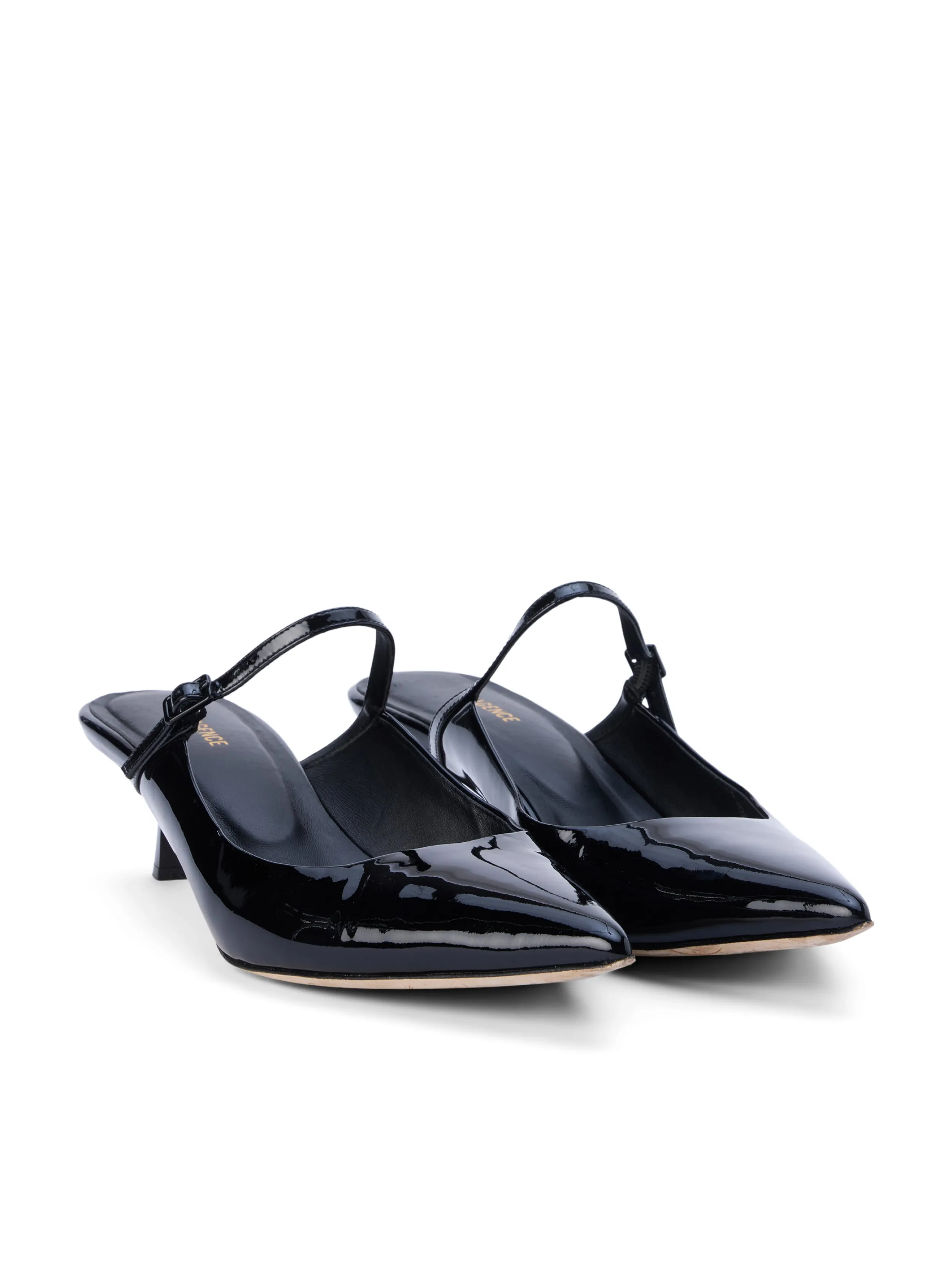 L'AGENCE MULE EN CUIR VERNI EDITH- Talons