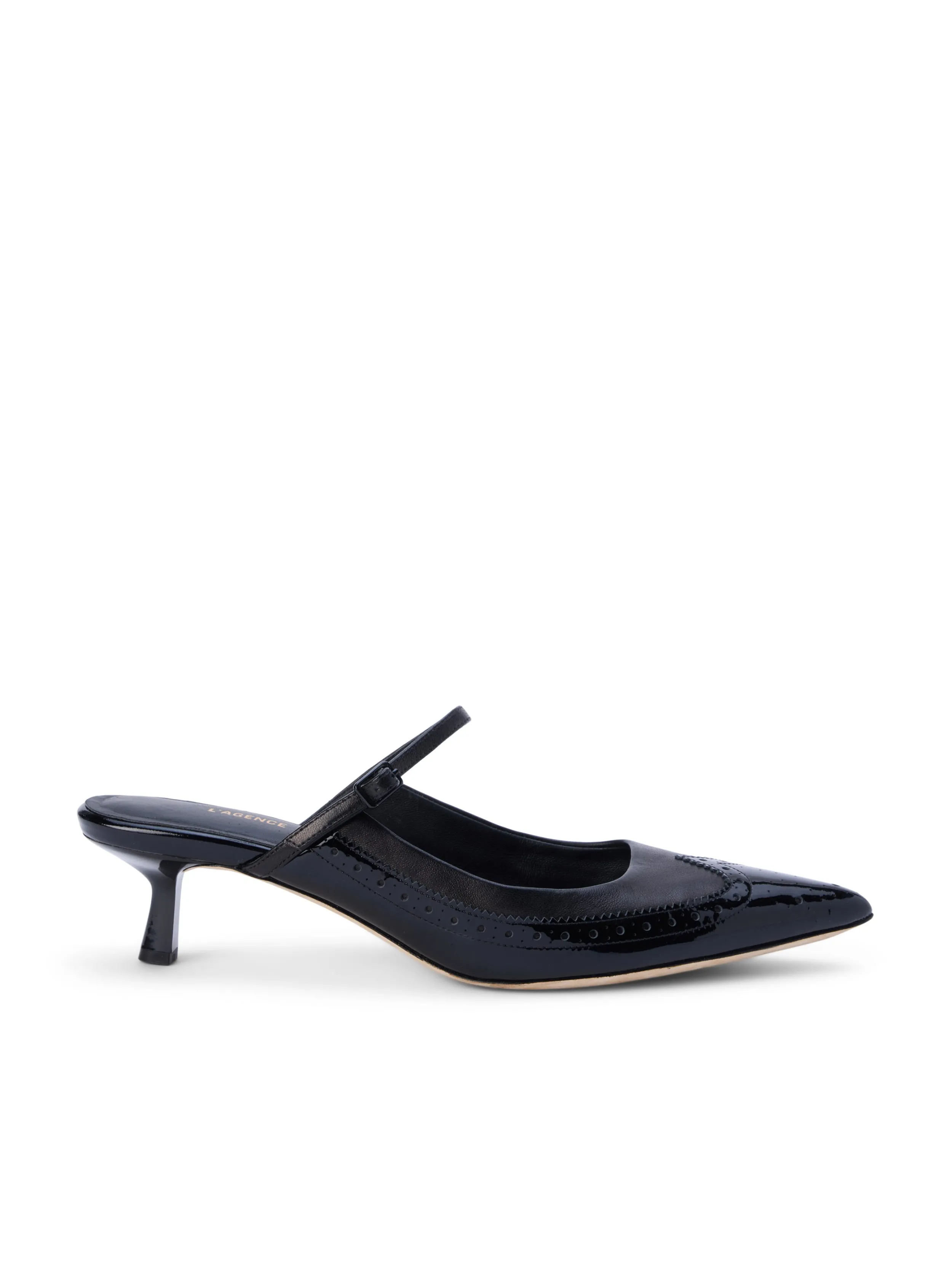 L'AGENCE MULE EN CUIR VERNI ELLE- Talons