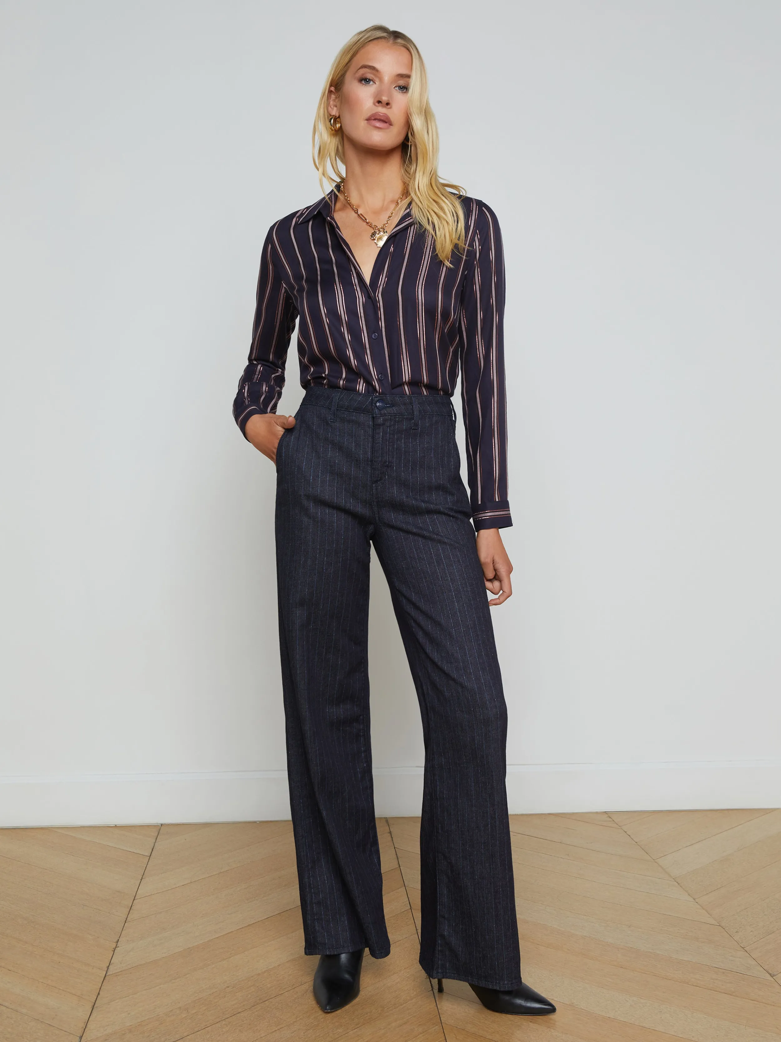 L'AGENCE PANTALON À FINES RAYURES ANGELINE- Ensembles Assortis | Pantalons