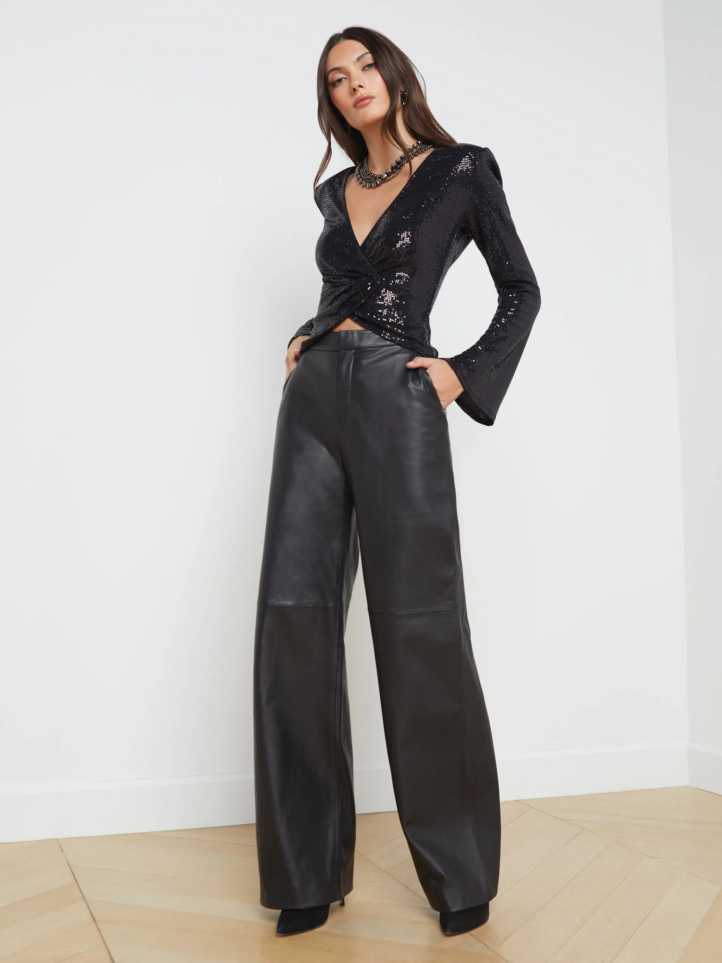 L'AGENCE PANTALON EN CUIR LIVVY- Essentiels | Pantalons